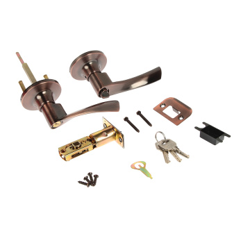 Ручка с защелкой фалевая НОРА-М ISPARUS ЗВ2-01, ключ, фиксатор, цвет медь