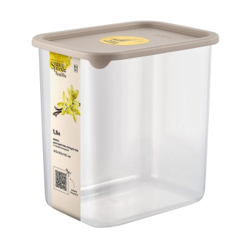 Банка для продуктов пластм. "Vanilla" 1,5л 140x105x146мм Латте SE168210005 "Sugar&Spice" *1/8
