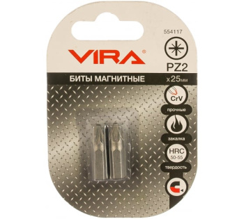 Биты магнитные PZ2x25 мм 2 шт. VIRA