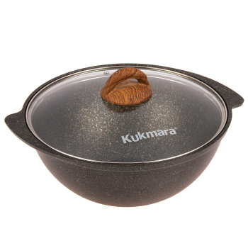Казан алюм.а/приг.литой Kukmara "Granit ultra" original 4,5л Стекл.крышка кго47а (Кукмор) *1/3 Казан алюм.а/приг.литой Kukmara "Granit ultra" original 4,5л Стекл.крышка кго47а (Кукмор) *1/3