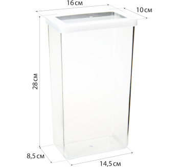 Банка для продуктов пластм. "Степ" 3,2л 160х100x280мм М1299 ("М-Пластика") *1/12