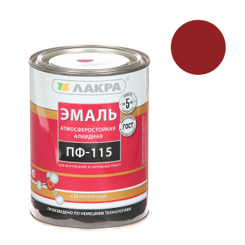 Эмаль алкидная 1 кг ЛАКРА ПФ-115, красная Эмаль алкидная 1 кг ЛАКРА ПФ-115, красная