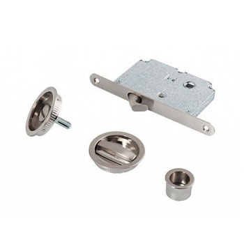 Ручка с замком для раздв. дверей 03BK SN (круглая ручка) 1/5/50