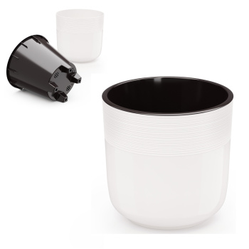 Кашпо пластм. "Линель" 2,7л d верха 160мм h160мм со вставкой Белый М8698 *1/10