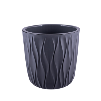 Кашпо пластм. "Desert" 2,3л d верха 157мм h152мм со вставкой Серый 86405 *1/16