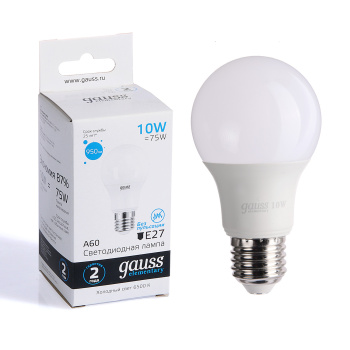 Лампа светодиодная 10W Е27 груша 6,5K холодный A60 950лм Elementary 23230 *10/50