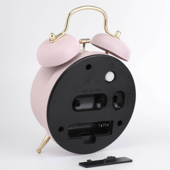 Будильник "Пеннант", дискретный ход, d=9 см, 17 х 11 см, розовый 4519067