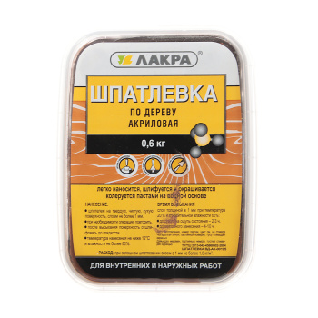 Шпатлевка по дереву Лакра, 0.6 кг, махагон Шпатлевка по дереву Лакра, 0.6 кг, махагон