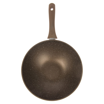 Сковорода алюм. а/приг.литая Kukmara "Мраморная" кофейный d28см "ВОК" дно11см,гл.9,5см свкмк280а*1/3 Сковорода алюм. а/приг.литая Kukmara "Мраморная" кофейный d28см "ВОК" дно11см,гл.9,5см свкмк280а*1/3