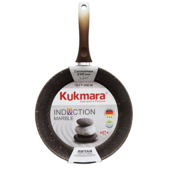 Сковорода алюм. а/приг.литая Kukmara "Marble Induction" Мрам.коф. d24см смки240а*1/4 Сковорода алюм. а/приг.литая Kukmara "Marble Induction" Мрам.коф. d24см смки240а*1/4
