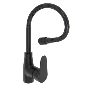 Смеситель для кухни Milardo Meal черный матовый, гибкий излив + душевая насадка M07BL2FM05 *1/10
