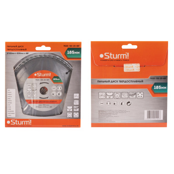 Диск пильный 185*20,0мм 48 зубьев по дереву (9020-185-20-48Т) Sturm *1/50