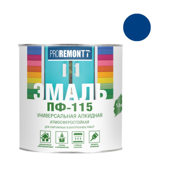Эмаль алкидная 1.9 кг PROREMONTT ПФ-115, синяя