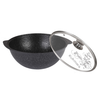 Казан алюм.а/приг.литой Kukmara "Мраморная" темный 4,5л Стекл.кр. кмт47а (Кукмор) *1/3 Казан алюм.а/приг.литой Kukmara "Мраморная" темный 4,5л Стекл.кр. кмт47а (Кукмор) *1/3