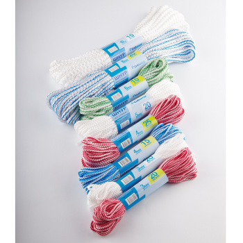 Шнур полипропиленовый d 3мм дл.10м Белый вязаный арт.30283 ("Сибшнур") *1/150