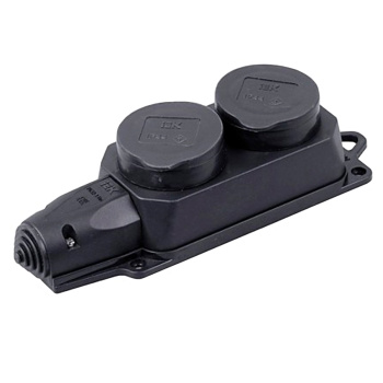 Розетка КАУЧУК "Smartbuy" 2мест. з/к 230В 2Р+РЕ 16А IP44 (SBE-16-2-00-R) *1/60