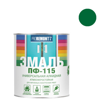 Эмаль алкидная 0.9 кг PROREMONTT ПФ-115 зеленая