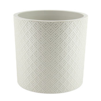 Кашпо пластм. "Этна" 24л d верха 380мм h270мм с вставкой Белый ротанг М3185 ("М-Пластика") *1