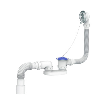 Обвязка в ванну с выпуском и перелив. 1 1/2" с гофрой 40х 40/50 400мм S12 Unicorn *1/35